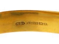 9ct Gold Buckle Bangle with Engraved Flower & Detail Assayed in 1918