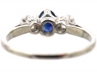 18ct White Gold, Sapphire & Diamond Three Stone Ring