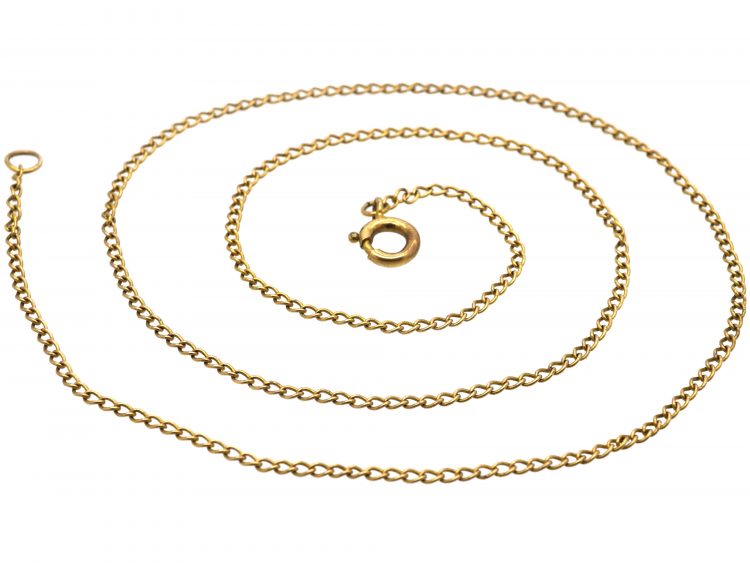 Edwardian 9ct Gold Narrow Trace Link Chain