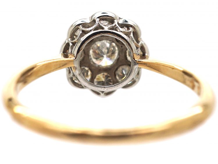 Edwardian 18ct Gold & Platinum, Diamond Cluster Ring