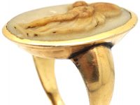 Georgian NeoClassical 18ct Gold Ring with Roman Hardstone Cameo Ring of Sisyphus