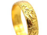 22ct Gold Wedding Roses & Ivy Leaves Ring