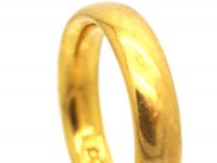 22ct Gold Wide Wedding Ring Assayed in 1925