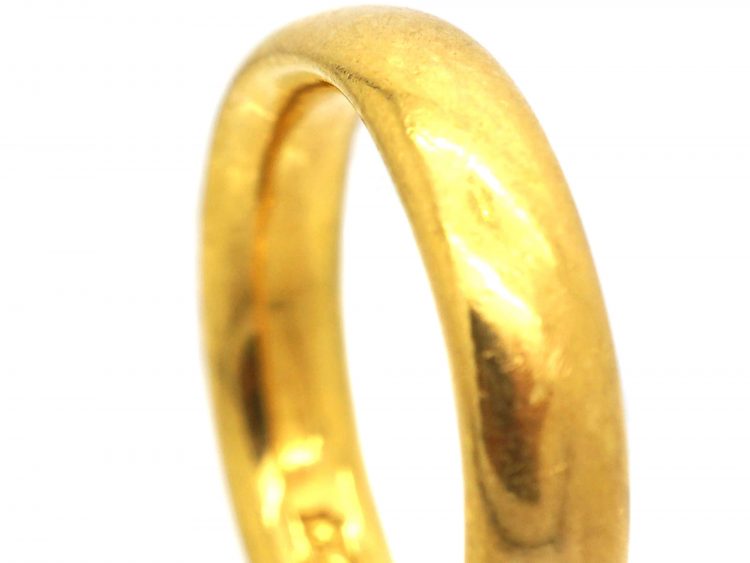 22ct Gold Wide Wedding Ring Assayed in 1925