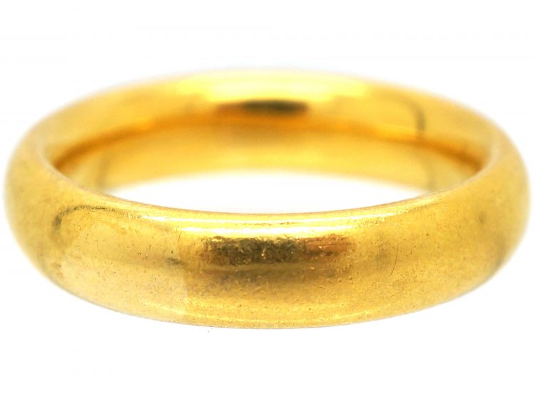 22ct Gold Wide Wedding Ring Assayed in 1929 by Charles Green & Sons