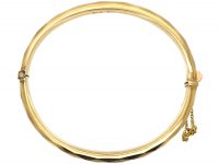 Retro 9ct Gold Faceted Bangle