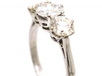 Art Deco 18ct White Gold, Three Stone Diamond Ring