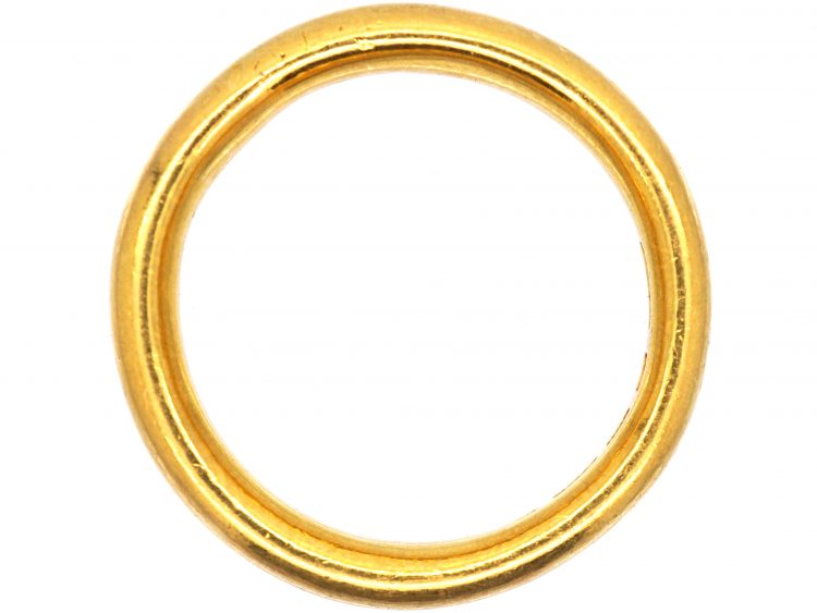 22ct Gold Wide Wedding Ring Assayed in 1925