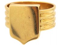 Edwardian 18ct Gold Shield Shape Signet Ring