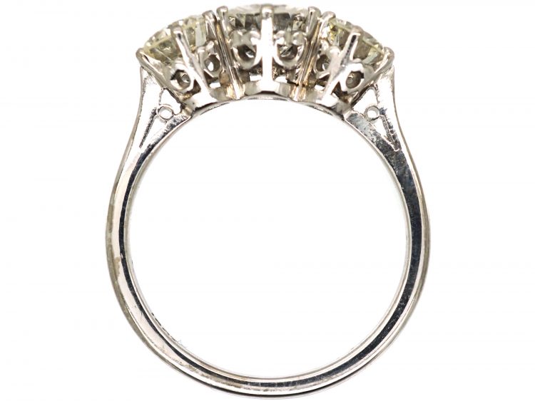 Art Deco 18ct White Gold, Three Stone Diamond Ring