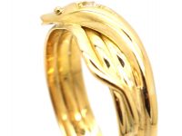 Edwardian 18ct Gold Snake Ring set with a Diamond
