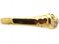 Edwardian 18ct Gold Five Stone Diamond Scroll Design Ring