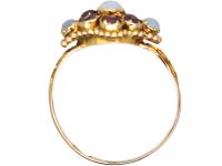 Regency 9ct Gold, Garnet & Opal Cluster Ring