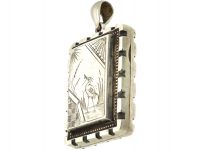Victorian Silver Rectangular Shaped Locket with Aesthetic Period Detail
