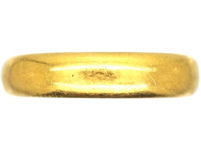 22ct Gold Wide Wedding Ring Assayed in 1925