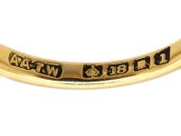 Edwardian 18ct Gold, Green Garnet & Diamond Five Stone Ring