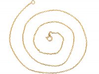 Art Deco 9ct Gold Narrow box Link Chain