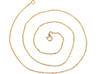 Art Deco 9ct Gold Narrow box Link Chain