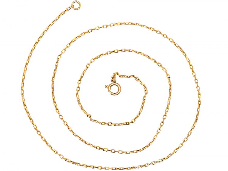 Art Deco 9ct Gold Narrow box Link Chain