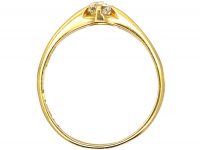 Edwardian 18ct Gold, Diamond Solitaire Ring in Openwork Setting