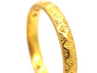 Art Deco 22ct Gold Wedding Ring with Ornate Decoration