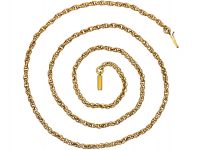 Edwardian 9ct Gold Ornate Chain with Barrel Clasp