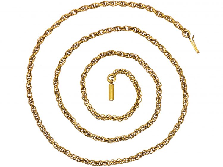 Edwardian 9ct Gold Ornate Chain with Barrel Clasp