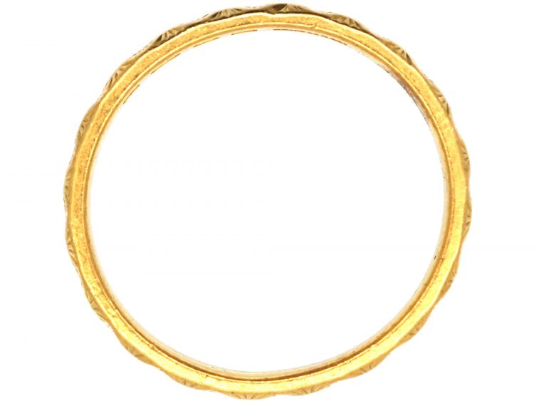 Art Deco 22ct Gold Wedding Ring with Ornate Decoration