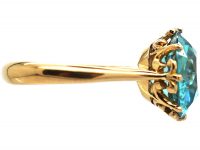 Art Deco 18ct Gold Zircon Solitaire Ring
