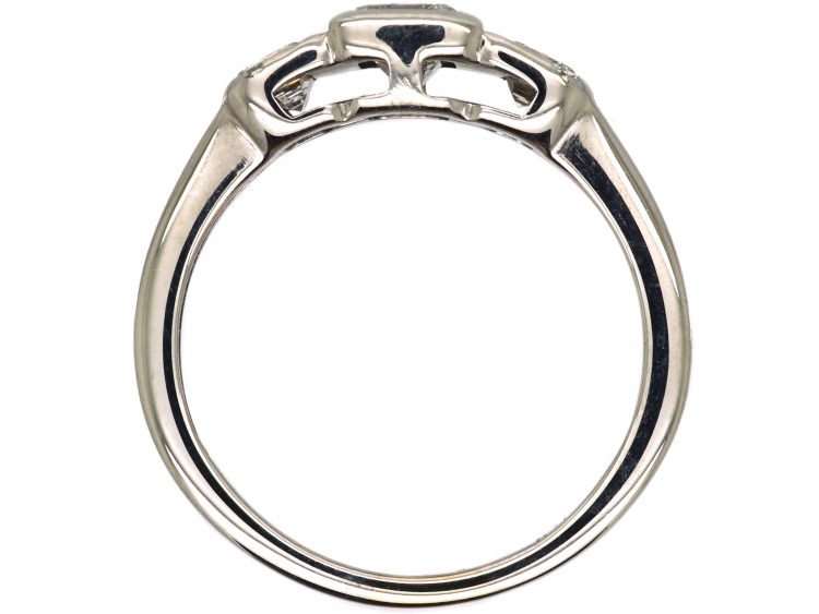 18ct White Gold, Three Stone Baguette Diamond Ring