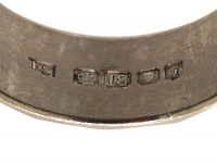 18ct White Gold Wide Wedding Ring with Flower & Diamond Motifs