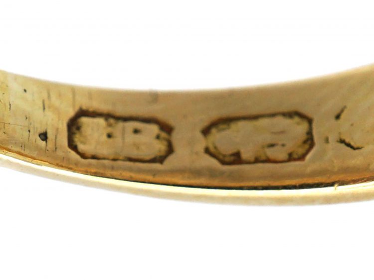 Victorian 18ct Gold, Three Stone Diamond Gypsy Ring