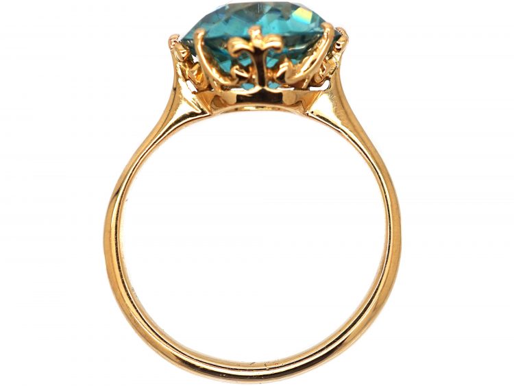 Art Deco 18ct Gold Zircon Solitaire Ring