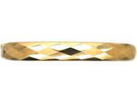 Retro 9ct Gold Faceted Bangle