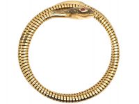 9ct Gold Snake Bangle with Ruby Eyes