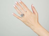 Victorian 18ct Gold and Silver, Large Diamond Cluster Ring