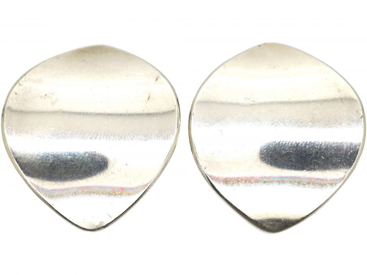 Silver Concave Earrings by Georg Jensen Designed by Nanna Ditzel