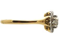 Art Deco 18ct Gold & Platinum, Diamond Square Cluster Ring