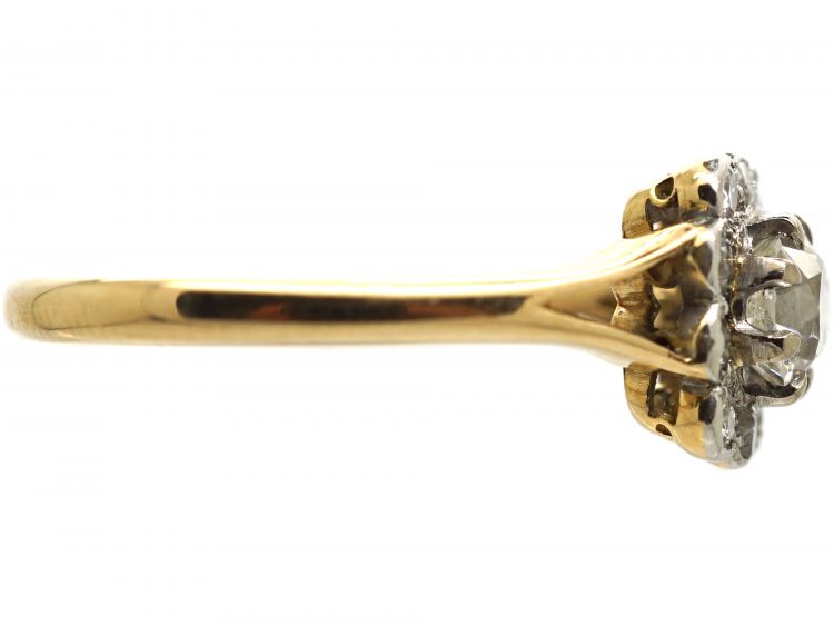 Art Deco 18ct Gold & Platinum, Diamond Square Cluster Ring