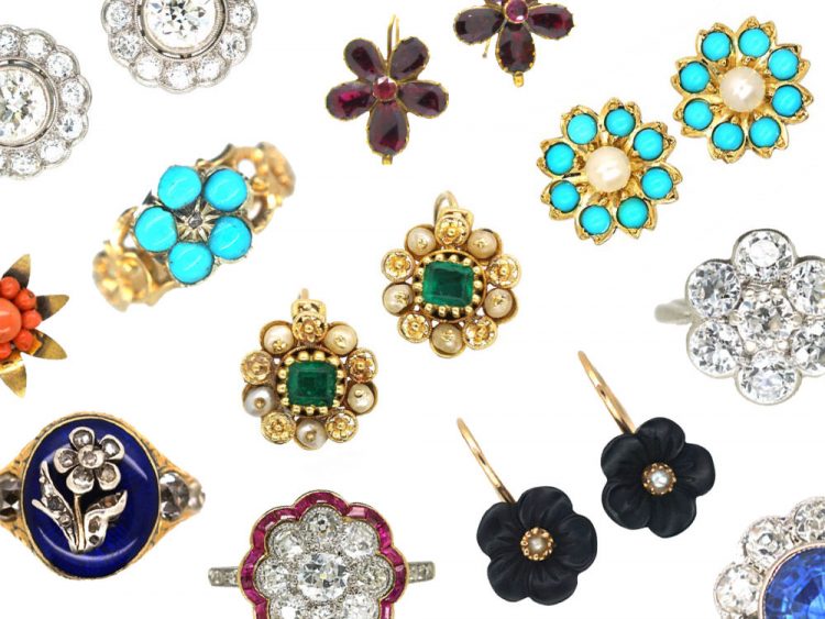 Flower Earrings and Rings