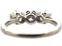 Art Deco 18ct White Gold, Three Stone Diamond Ring