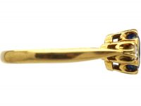18ct Gold, Sapphire & Diamond Three Stone Ring