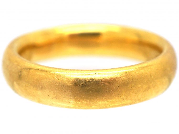 22ct Gold Wide Wedding Ring Assayed in 1925