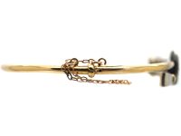 Edwardian 15ct Gold & Silver, Crop & Horseshoe Bangle set with Diamonds