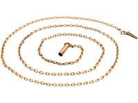 Edwardian 9ct Gold Trace Link Chain with Barrel Clasp