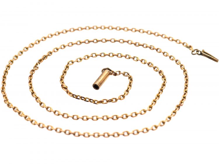 Edwardian 9ct Gold Trace Link Chain with Barrel Clasp