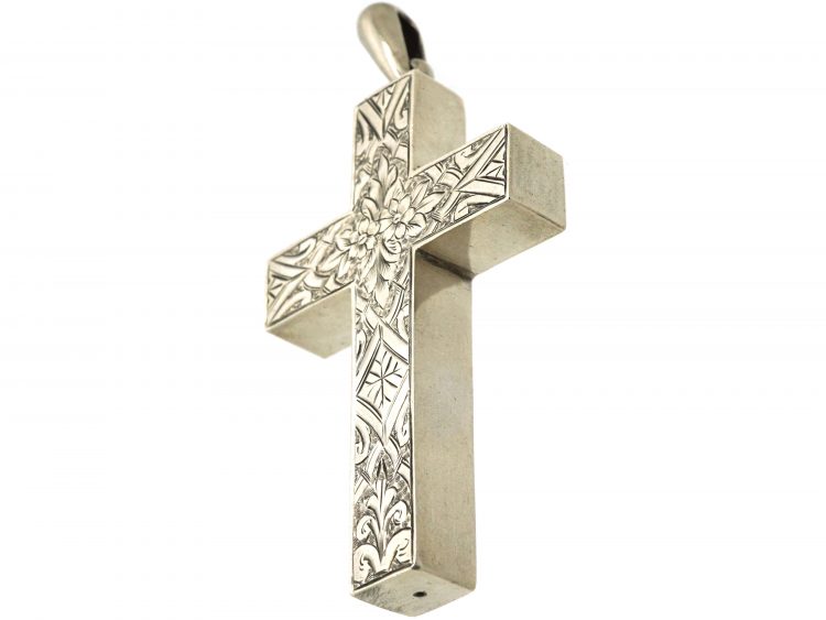 Victorian Silver Cross with Engraved Detail