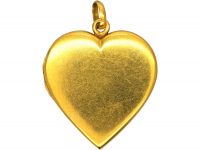 Edwardian 18ct Gold Heart Shaped Locket with Green Garnet & Pearl Detail