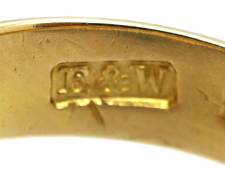 Edwardian 18ct Gold Triple Knot Ring set with Three Diamonds