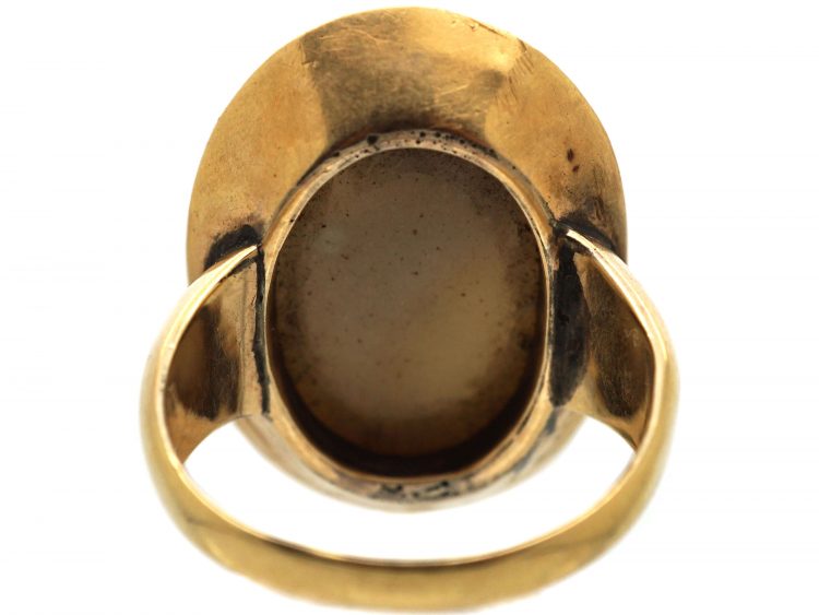 Georgian NeoClassical 18ct Gold Ring with Roman Hardstone Cameo Ring of Sisyphus